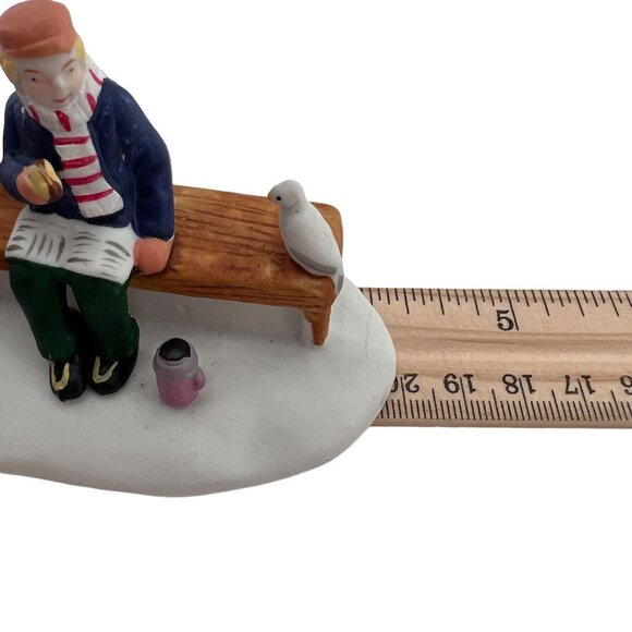 Vintage Lemax Christmas Village Suppertime Porcelain 1997 w/Box 73225 Park Bench - Picture 9 of 10